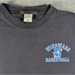 Vtg MJ Soffe Black T Shirt Windward Basketball Graphic Made In USA Sporty Grunge